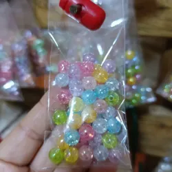  Perla craquelada multicolor de 8 mm