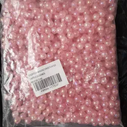 Paquete de 250g de perla craquelada rosada de 8mm