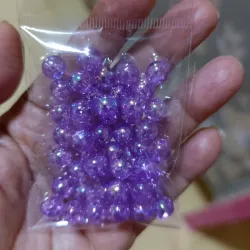 Perla morada transparente brillante de 8mm 