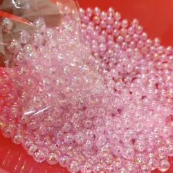 Perlas craqueladas rosadas de 8 mm 