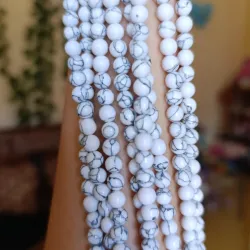 🤍✨ Piedra Natural Howlita Blanca – 6 mm