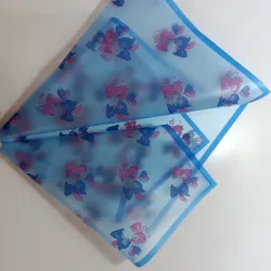 Papel coreano azul fondo azul con Stitch y Angela