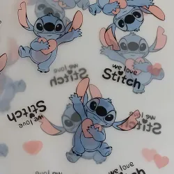 Papel coreano con fondo transparente e imagen de Stitch 