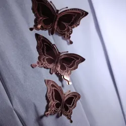 Set de 12 mariposas rosa viejo 