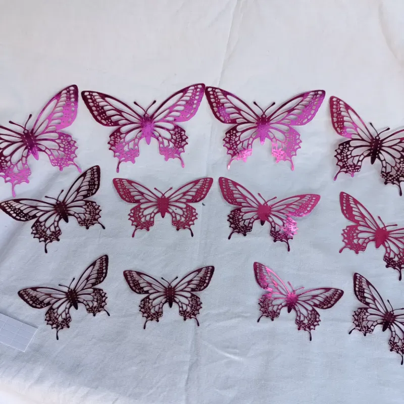 Set de 12 mariposas rosadas
