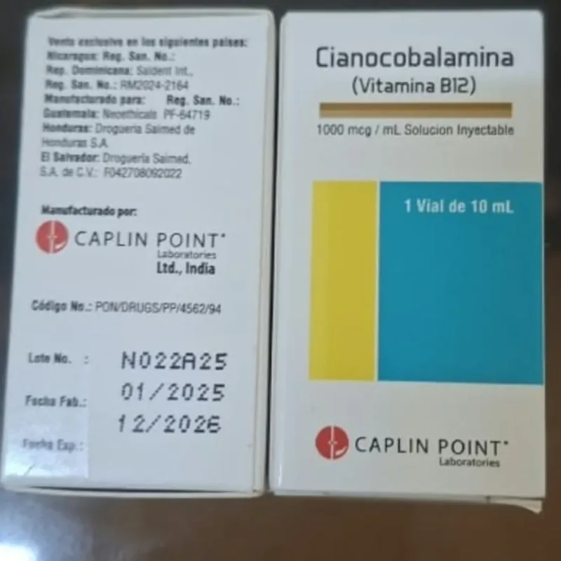 Vitamina B12 inyectable (Cianocoblamina)