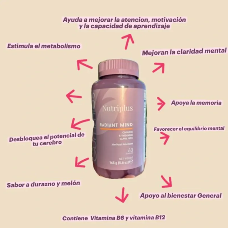 Gomitas Radiant Mind para aumentar la concentración