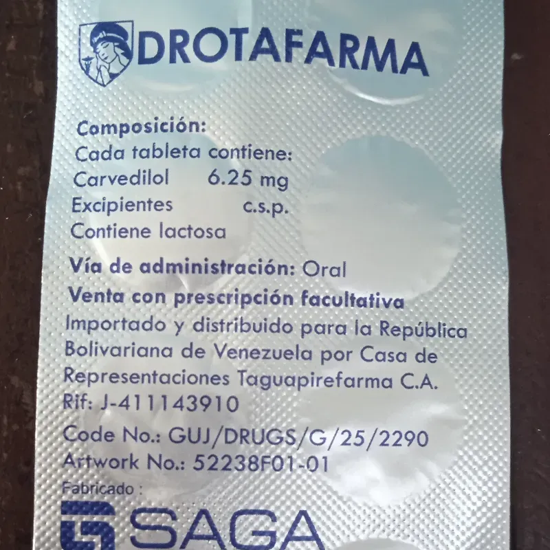 CARVEDILOL 10TAB 6.25mg