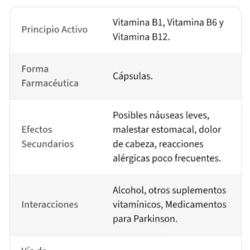 COMPLEJO VITAMINICO B (10 CAP)