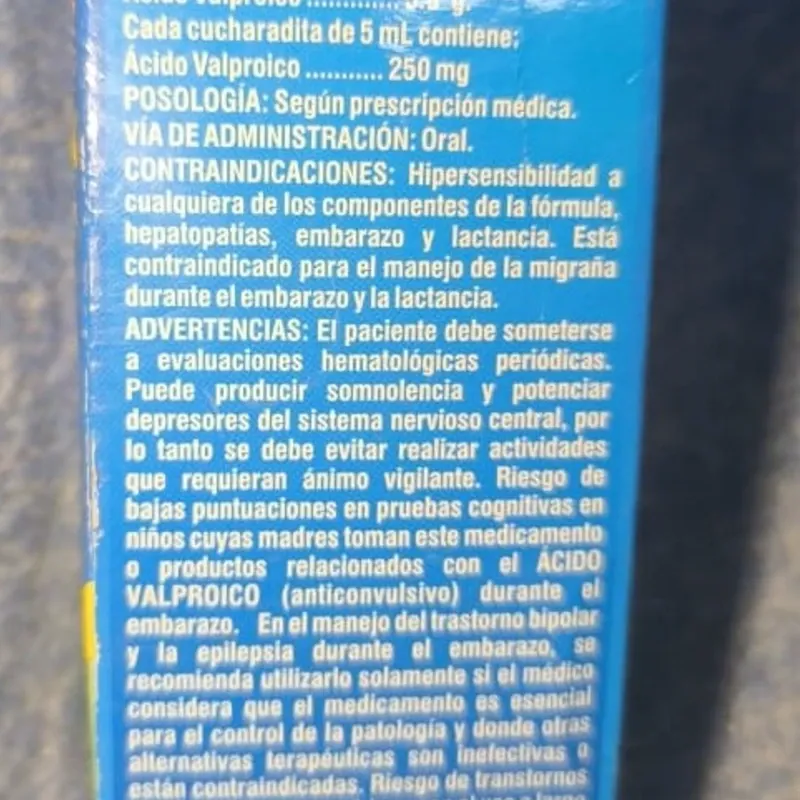VALPROATO DE SODIO SUSPENCION (250mg/5ml-120ml)