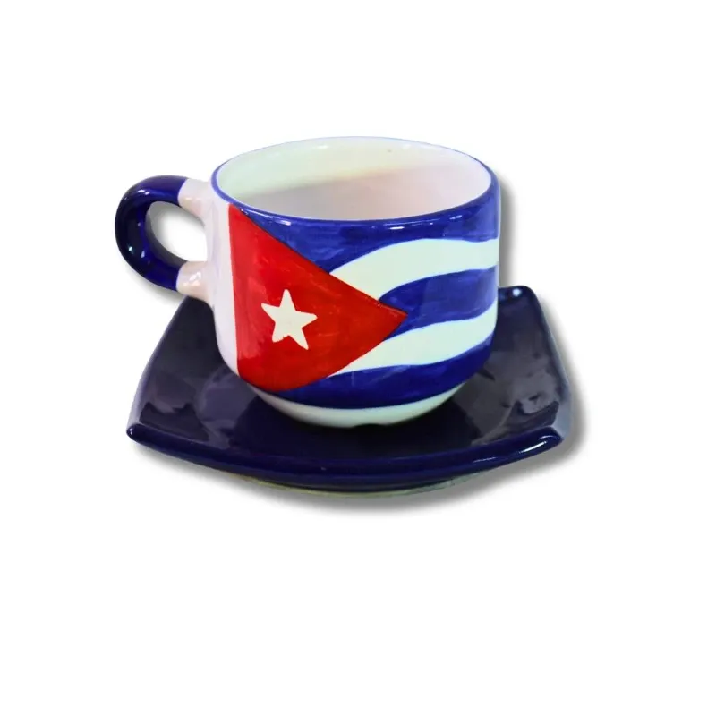 Tazón Edenio Mediano 🇨🇺 /Platillo Cuadrado Azul