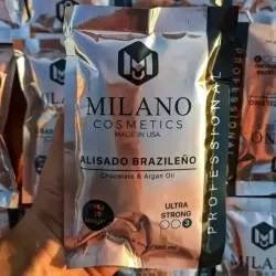 Keratina Milano Alisado Brasileño 4 oz Alisado Brasileño con Chocolate y Aceite de Argán.