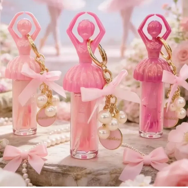 Lip Gloss Mágico con llavero de bailarina 🧑🏻🩰