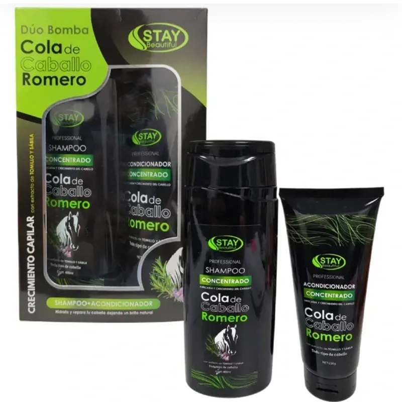 Shampoo 400ml y Acondicionador 230g de Romero y Cola de Caballo