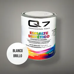 🎨 Esmalte Sintético Q7 ¼ Galón Blanco Brillo 