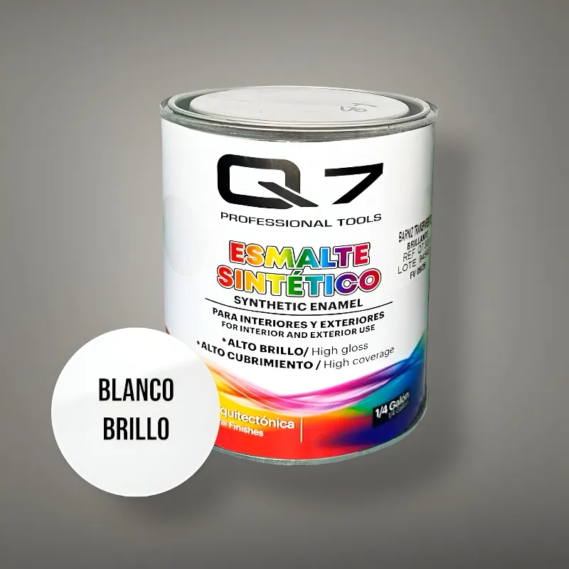 🎨 Esmalte Sintético Q7 ¼ Galón Blanco Brillo 
