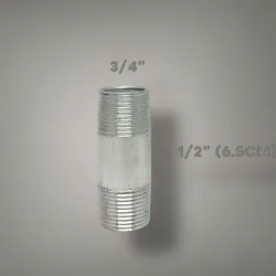 🚽 Niple 3/4" Galván de 6.5 cm