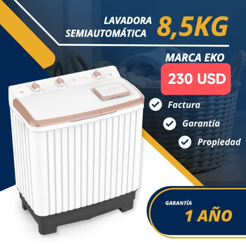 Lavadora Semiautomática EKO 8.5Kg 