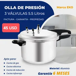 Olla de Presión 3 válvulas 5.5L EKO 