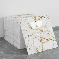 Revestimiento Adhesivo blanco y dorado