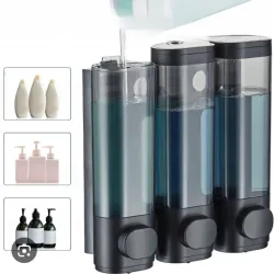 Dispensador de gel, shampoo etcétera, tres secciones