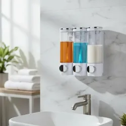 Dispensador de tres secciones para baño