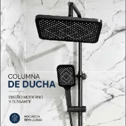 Ducha negra con indicador de temperatura