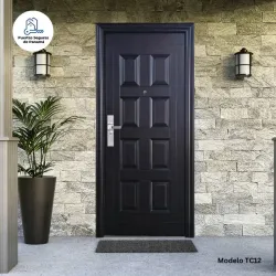 Puerta negra de Segurida para exteriores