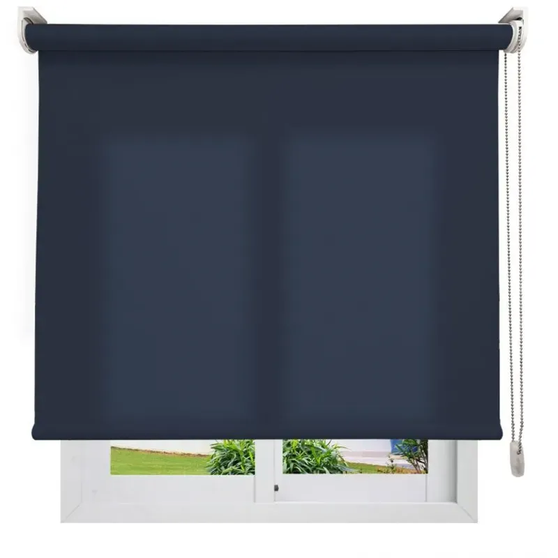 Estore natural azul oscuro 60x190 cm