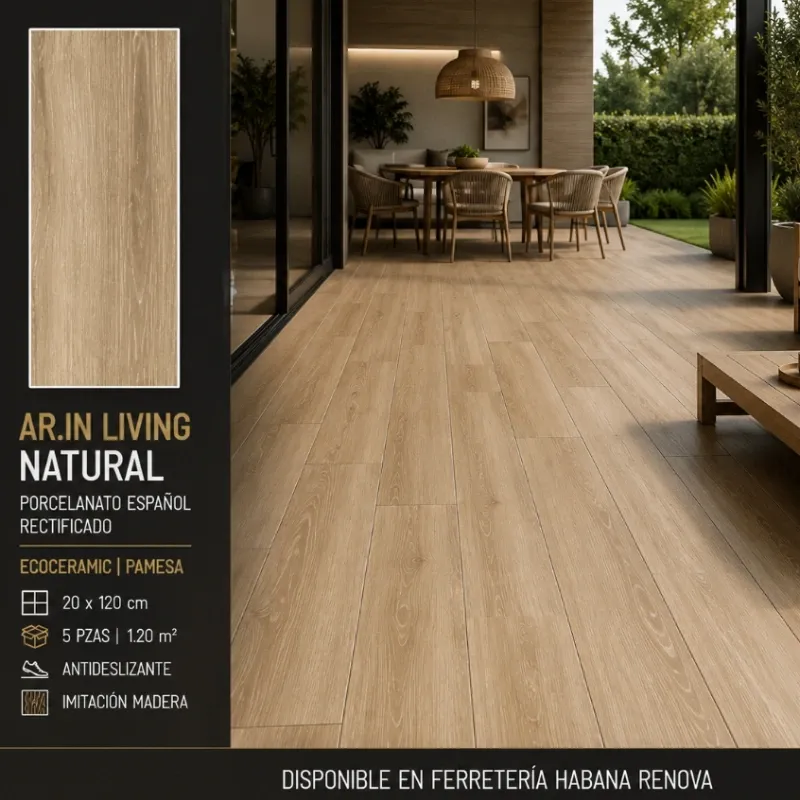 Porcelanato AR. Un Living Natural