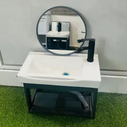 SET 9 de baño con espejo redondo