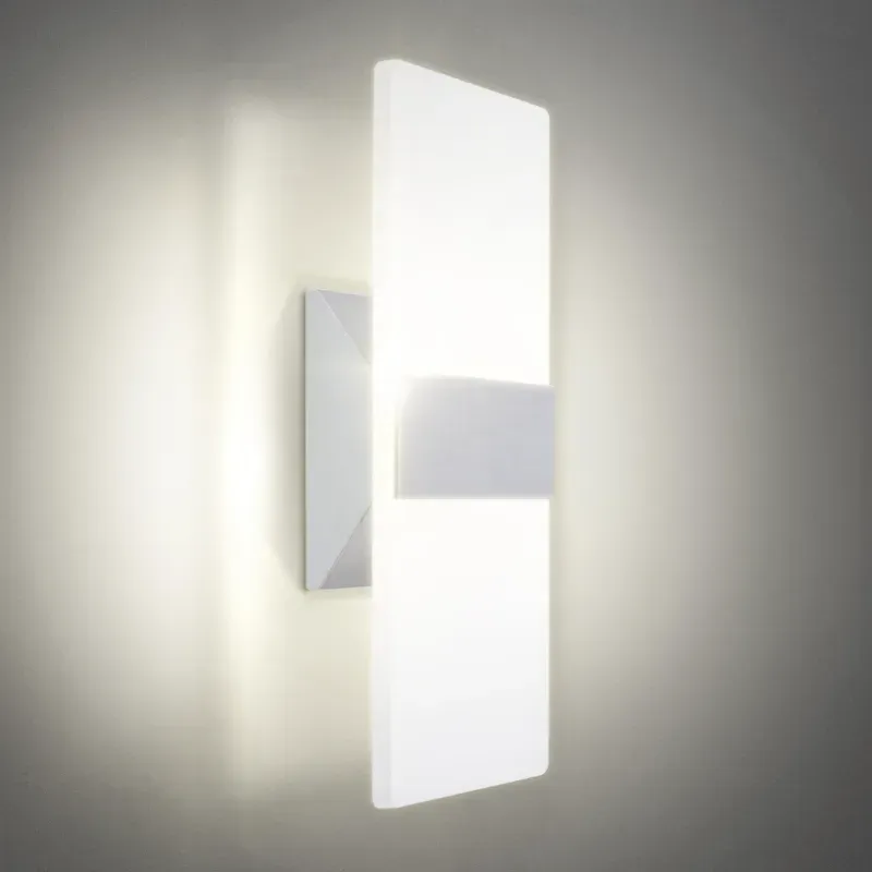 ASD 8 Inch LED Indoor Wall Sconce - Interior moderno 10W 120V 2700K-5000K Accesibles Accesorios de Luz Ajustable Montable Wall, Luces de Pared de Cristal Acrílico para Escalera, Pasillo