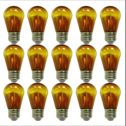 Bombilla de repuesto para cadena de luces Iluminación S14, 1 W, vintage, ámbar, LED Edison, filamento, 2200 K, E26, base media, decorativa, vintage, para patio, exterior
