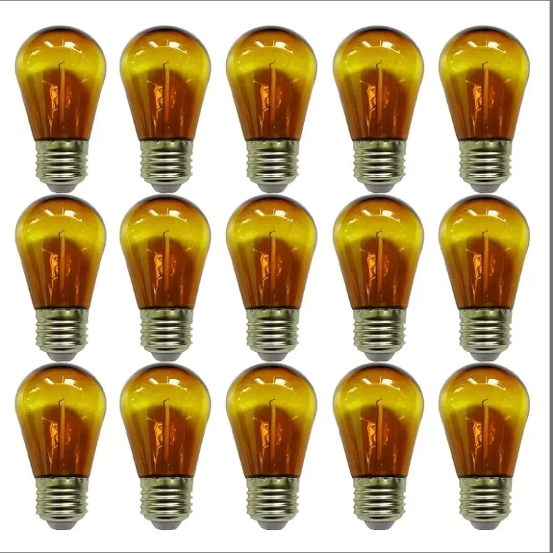 Bombilla de repuesto para cadena de luces Iluminación S14, 1 W, vintage, ámbar, LED Edison, filamento, 2200 K, E26, base media, decorativa, vintage, para patio, exterior