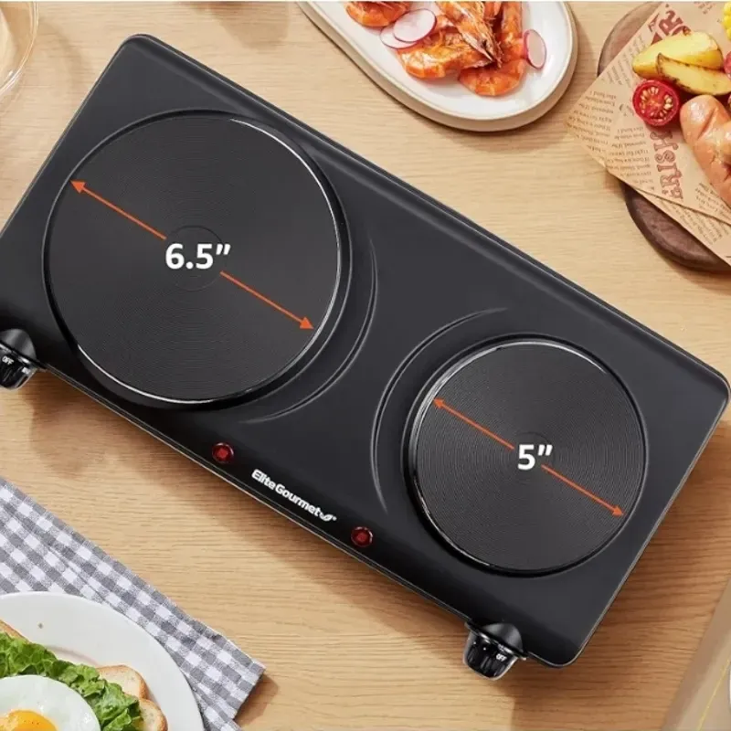 Cocina eléctrica doble de parrilla de hierro