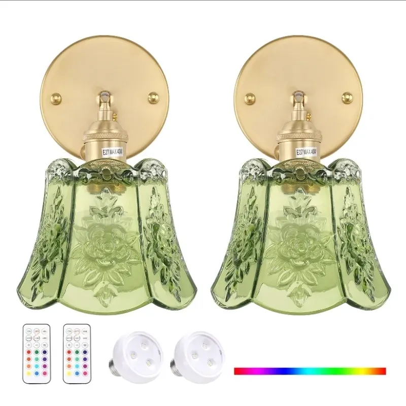 Concejos de pared  luz de pared LED dentable RGB para la sala de estar del baño junto al lecho (verde)