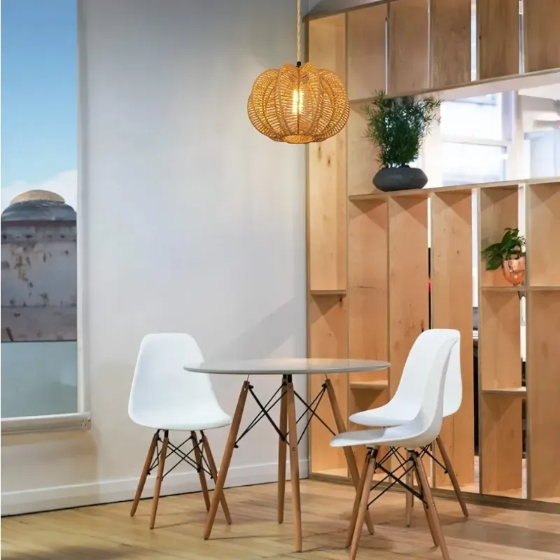 Enchufe con luz pendiente de rata de latón de latón con cable de cáñamo de 15FT, interruptor dentable - Lámparas colgantes interiores para el dormitorio de la sala de estar de Boho 