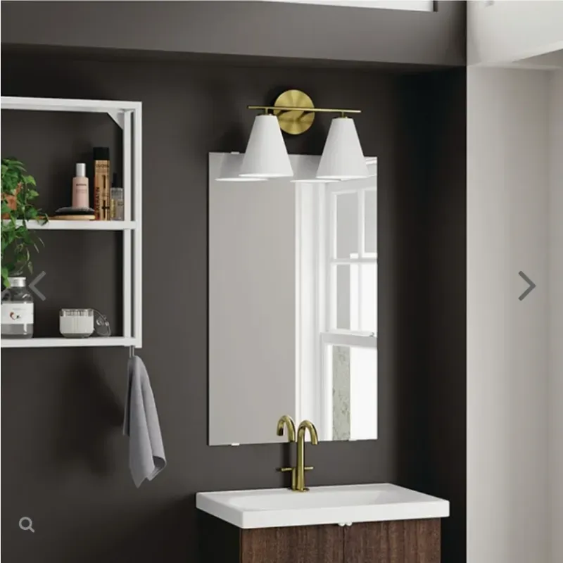 Hamilyeah Gold Bathroom Vanity Light Fixture con sombra de cristal esmerilada, 2 lámparas de pared de buey ligera sobre espejo, 2 lámparas de pared de bombilla para baño, baño, sala de estar.