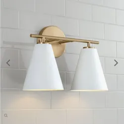 Hamilyeah Gold Bathroom Vanity Light Fixture con sombra de cristal esmerilada, 2 lámparas de pared de buey ligera sobre espejo, 2 lámparas de pared de bombilla para baño, baño, sala de estar.