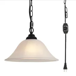 Lampara colgante con campana de cristal