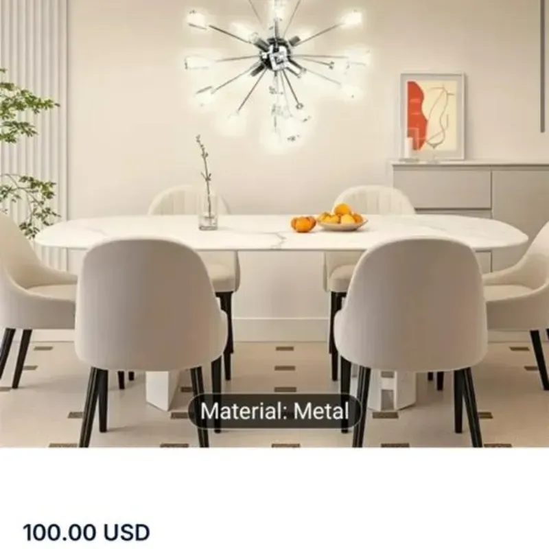Lampara colgante con puntas de cristal estilo sputnik