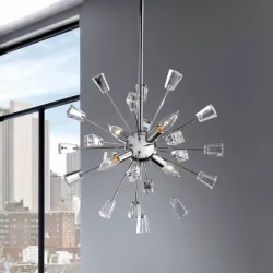 Lampara colgante con puntas de cristal estilo sputnik