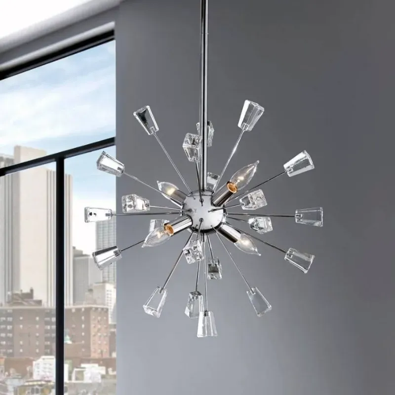 Lampara colgante con puntas de cristal estilo sputnik