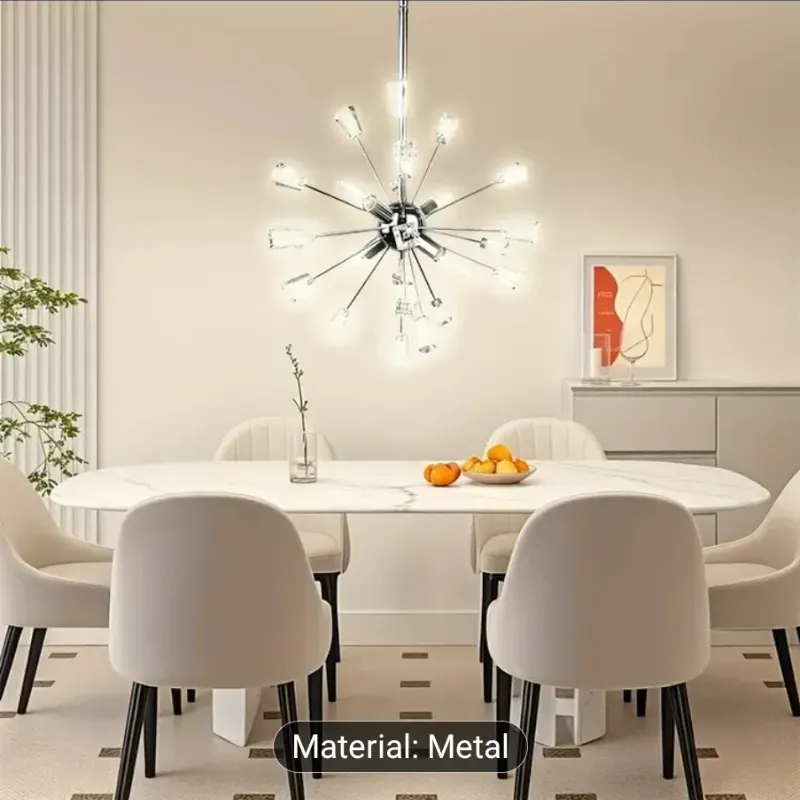 Lampara colgante con puntas de cristal estilo sputnik
