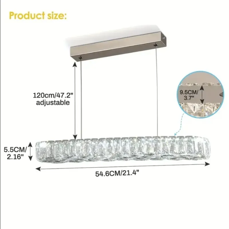 Lampara colgante de cristal estilo moderno