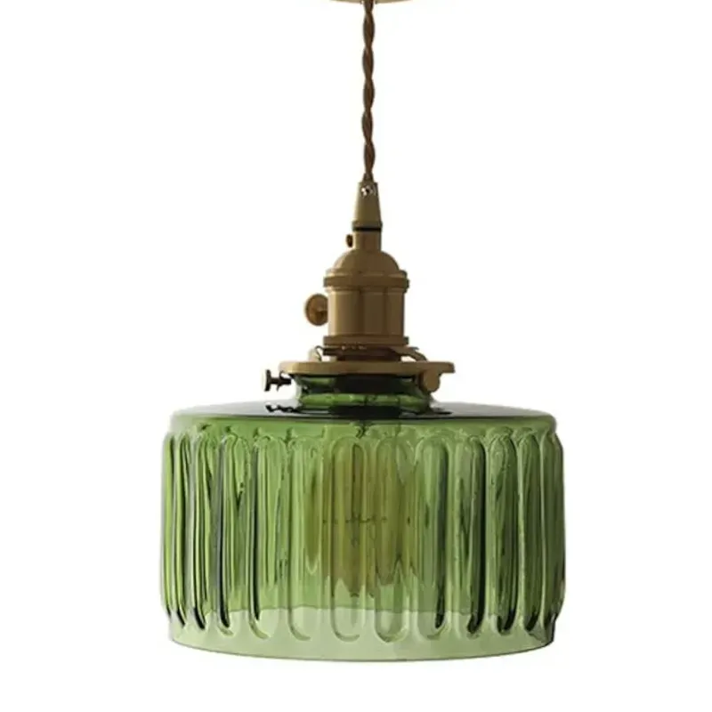 Lampara colgante de cristal verde