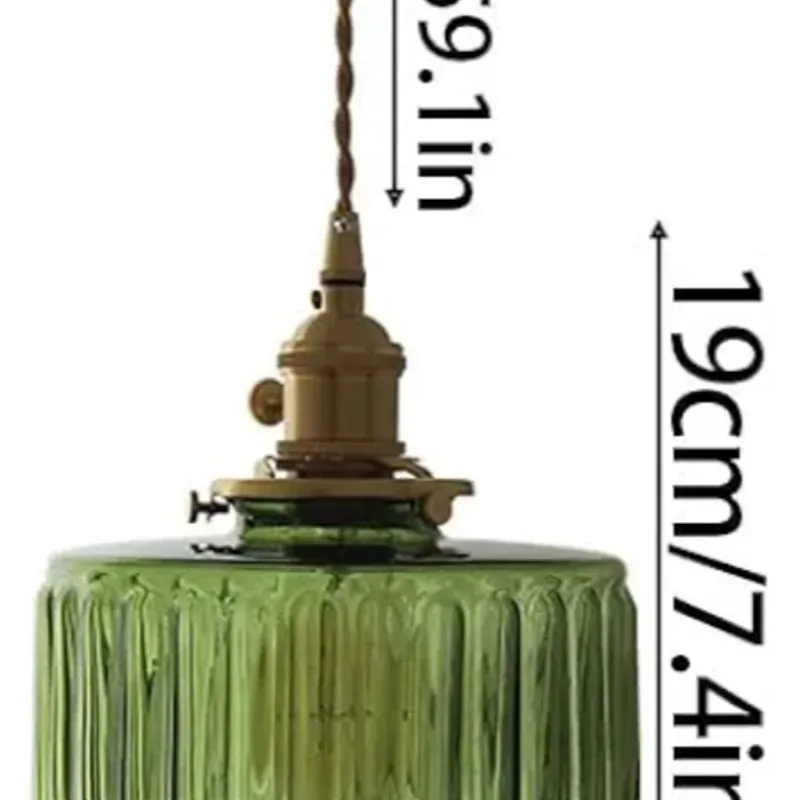 Lampara colgante de cristal verde