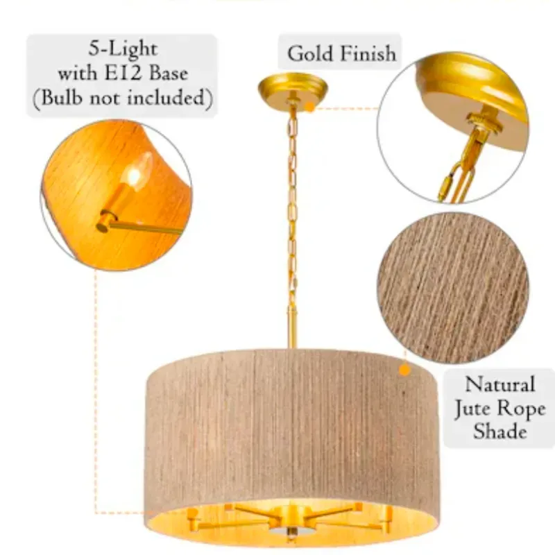 Lampara colgante de Rattan 