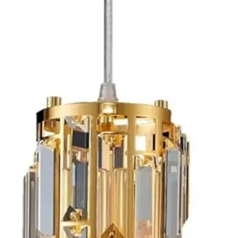 Lámpara Colgante Moderna de Estilo Industrial Lámpara Colgante de Cristal para Techo Isla de Cocina Lámparas Colgantes para Salón Dormitorio Restaurante Lámpara de araña (Gold,1-Light)