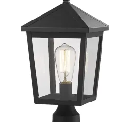 Lampara de exterior negra para poste